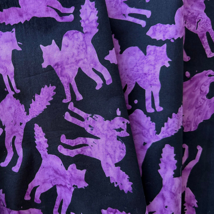 Purple Scaredy Cats Cotton Batik (Made in Indonesia)
