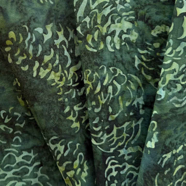 Green Pine Cones Cotton Batik (Made in Indonesia)