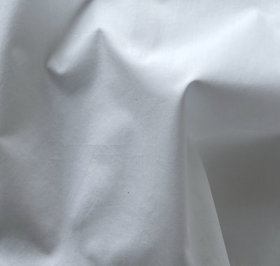 Bright Chalk White Cotton Poplin Shirting (Made in Italy)
