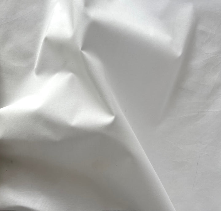 Crisp Powder White Cotton Poplin Shirting (Made in Italy)
