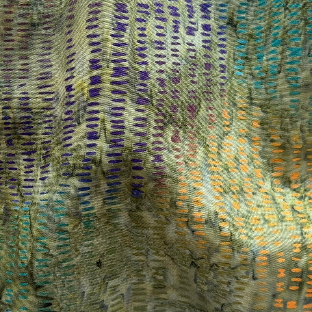 Twig Stripes on Khaki Moss Cotton Batik (Made in Indonesia)