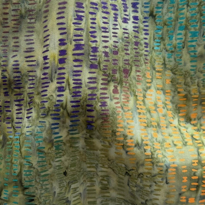 Twig Stripes on Khaki Moss Cotton Batik (Made in Indonesia)
