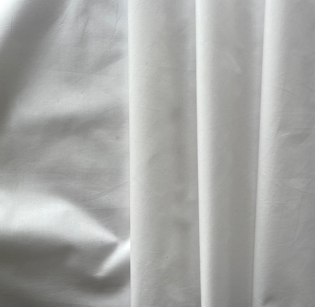 Crisp Powder White Cotton Poplin Shirting (Made in Italy)