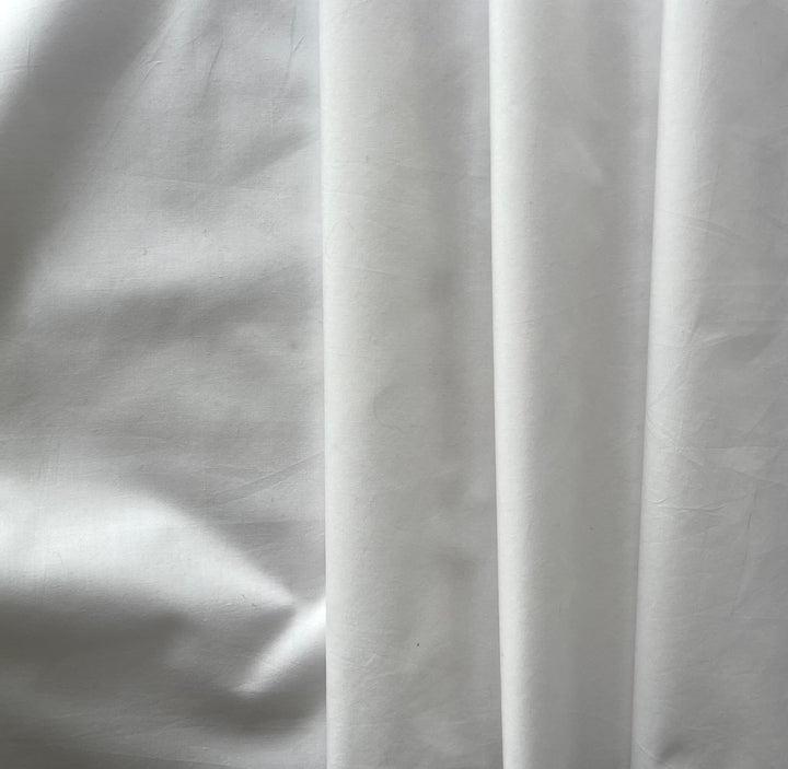 Crisp Powder White Cotton Poplin Shirting (Made in Italy)