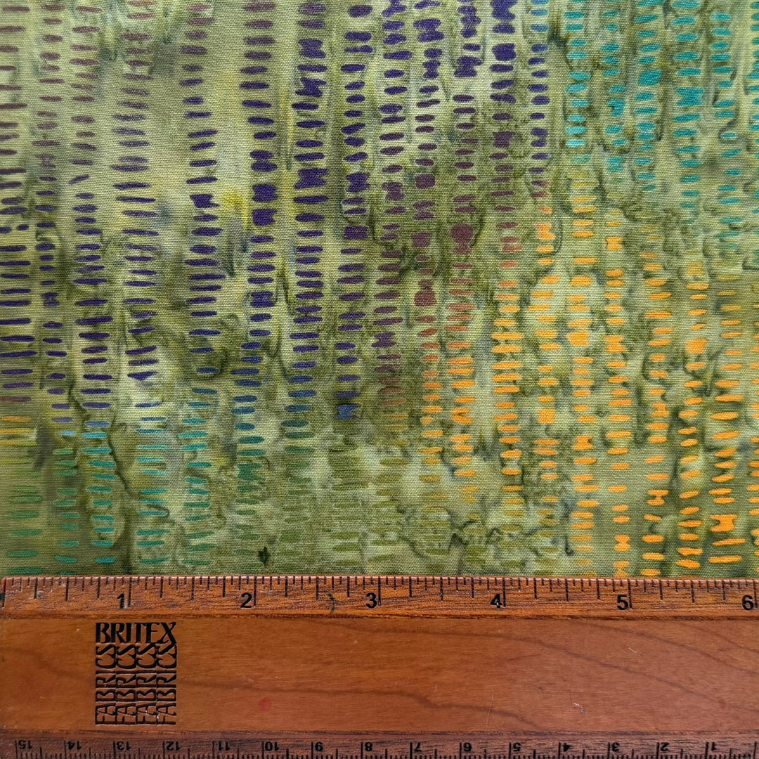 Twig Stripes on Khaki Moss Cotton Batik (Made in Indonesia)