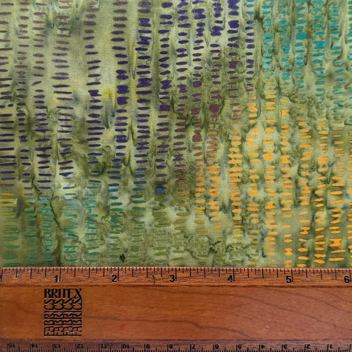 Twig Stripes on Khaki Moss Cotton Batik (Made in Indonesia)