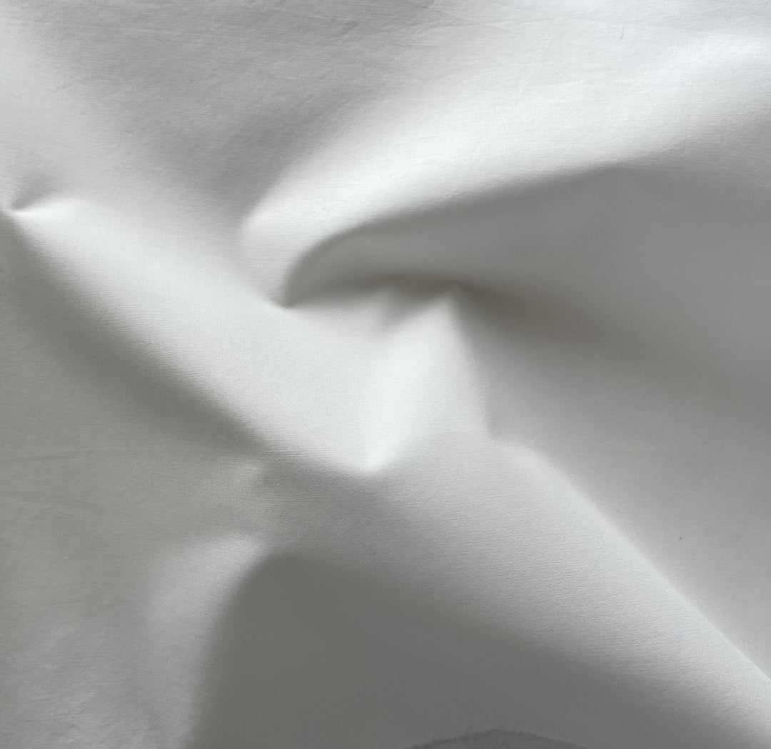 Etro Heavier Pearl White Crisp Cotton Poplin Shirting (Made in Italy)