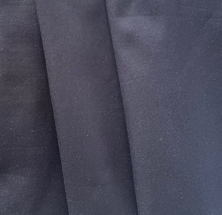 Mid-Weight Inky Navy Cotton Gabardine Twill (Made in Italy)