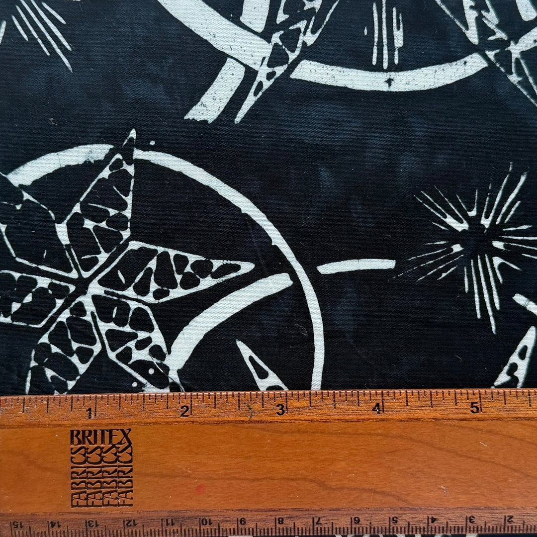 Black & White Quilted Stars Cotton Batik (Made in Indonesia)