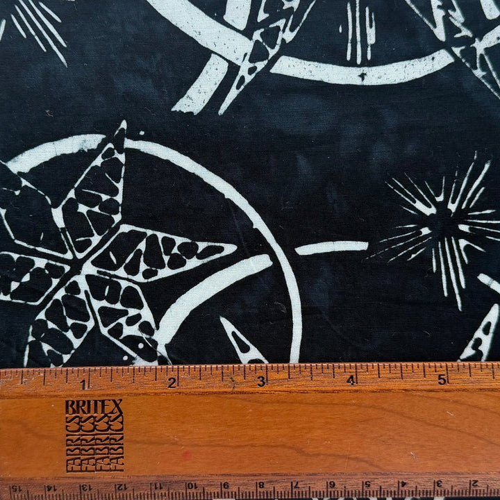 Black & White Quilted Stars Cotton Batik (Made in Indonesia)