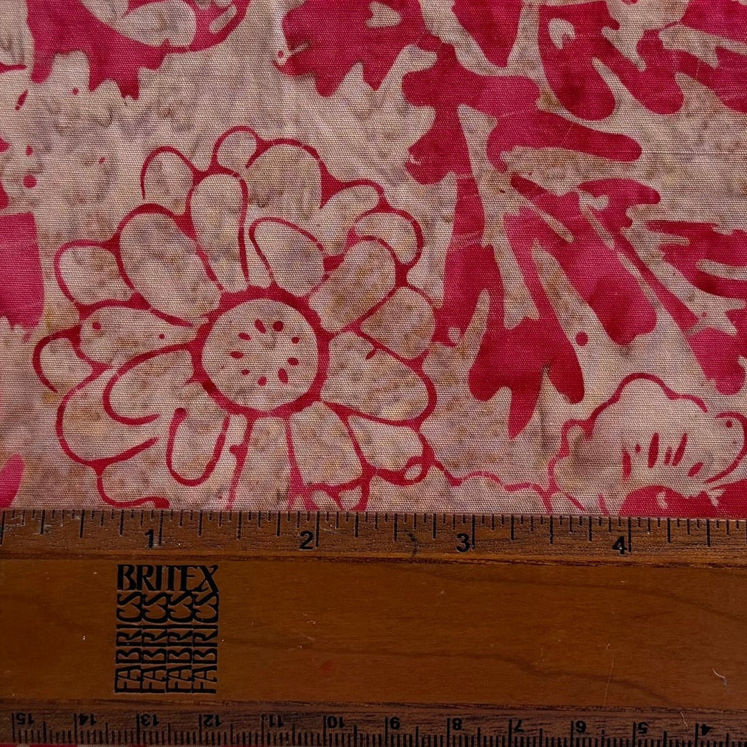 Ripe Raspberry Floral Cotton Batik (Made in Indonesia)