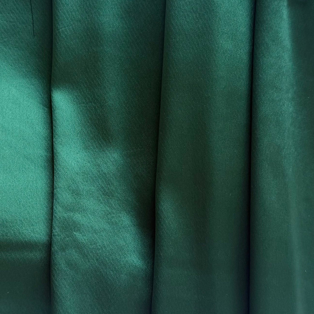 Emerald Green Stretch Triacetate Blend Satin (Made in Italy)