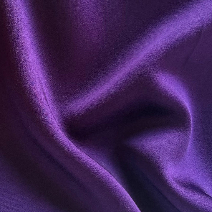 Luxurious Royal Purple Triacetate Blend Crepe Back Satin (Made in Italy)