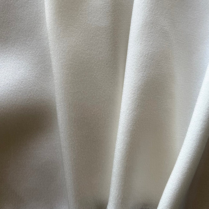 Gleaming Off-White Triacetate Blend Crepe Back Satin (Made in Italy)