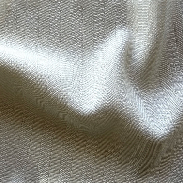 Couture Riviera White Herringbone Rayon Viscose & Wool Blend Suiting (Made in Italy)