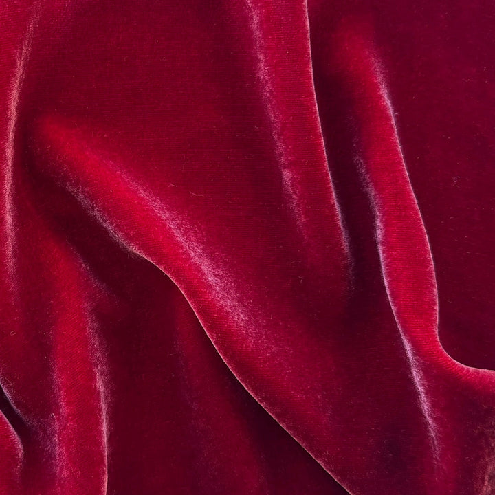 Lush Ruby Red Silk Blend Velvet (Made in Italy)