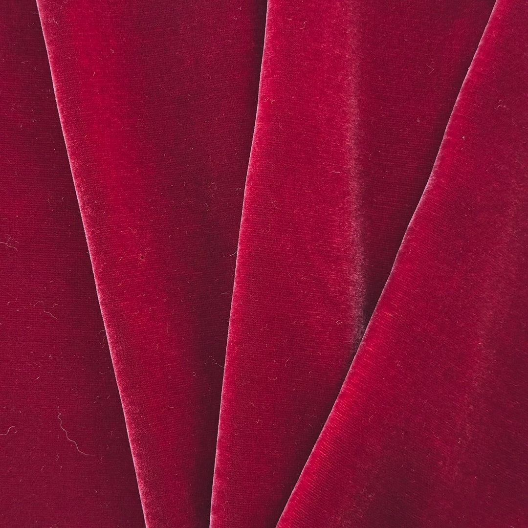 Lush Ruby Red Silk Blend Velvet (Made in Italy)