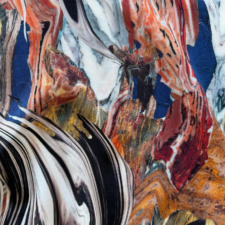 Bookbinder's Paradise Marbleized Silk Crepe de Chine (Made in Italy)