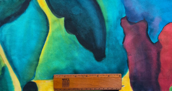 Exquisite Der Blaue Reiter Painterly Silk Crepe de Chine (Made in Italy)