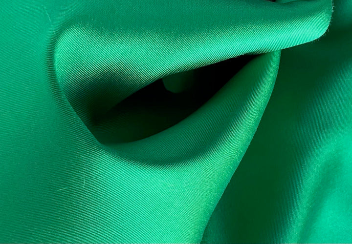 Emerald City Green Crisp Polyester Mikado Twill