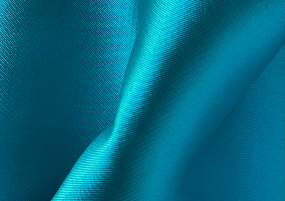 Cool Turquoise Crisp Polyester Mikado Twill