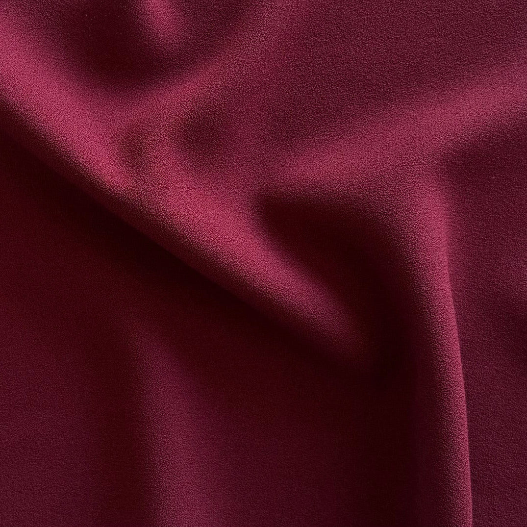 Mid-Weight Cranberry Crisp Rayon Viscose Blend Crepe (Made in Italy)