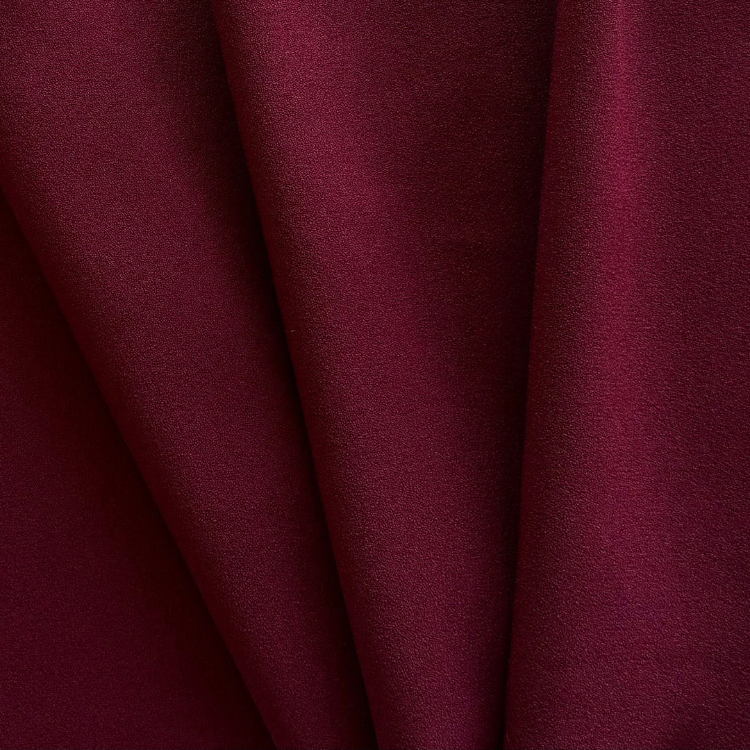 Mid-Weight Cranberry Crisp Rayon Viscose Blend Crepe (Made in Italy)