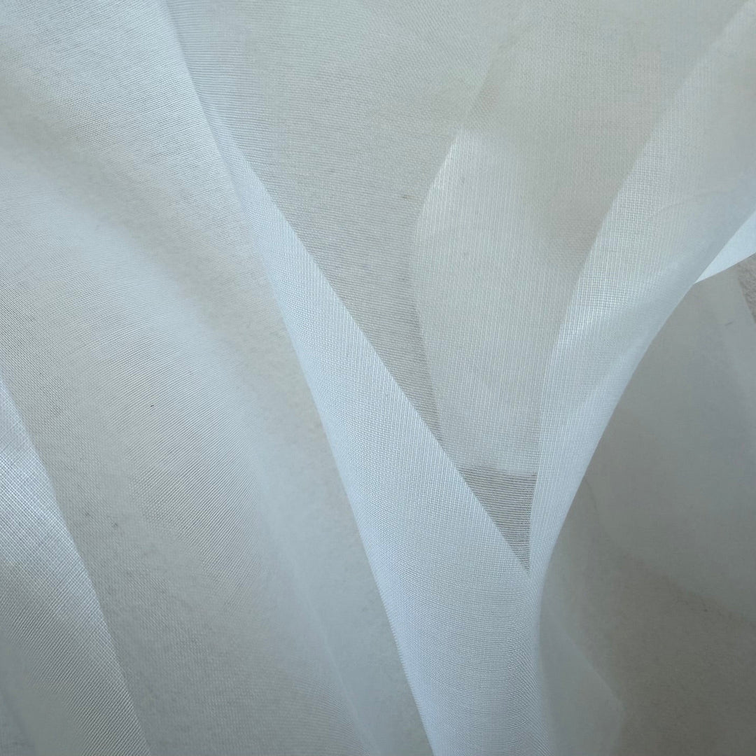 Sheer Absolute White Cotton Organdy (Made in Italy)