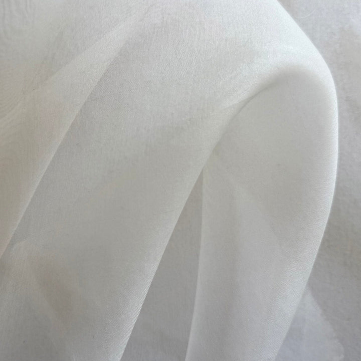 Sheer Palest Ivory Mist Silk Organza (Made in Italy)
