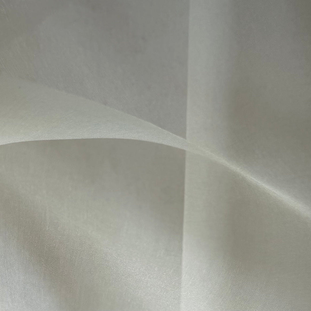 Sheer Palest Ivory Mist Silk Organza (Made in Italy)