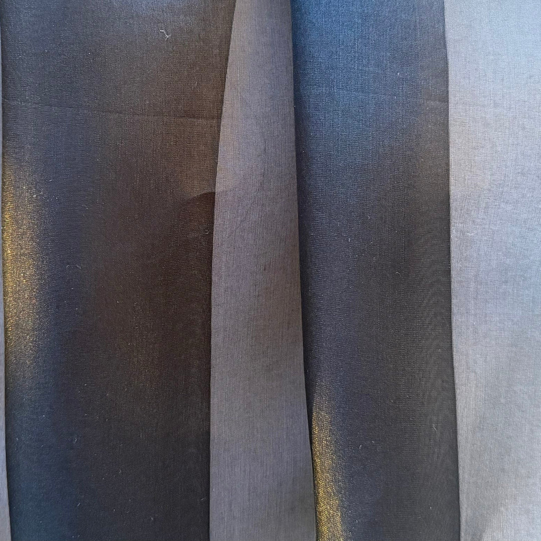 Sheer Jet Black Silk Organza (Made in Italy)