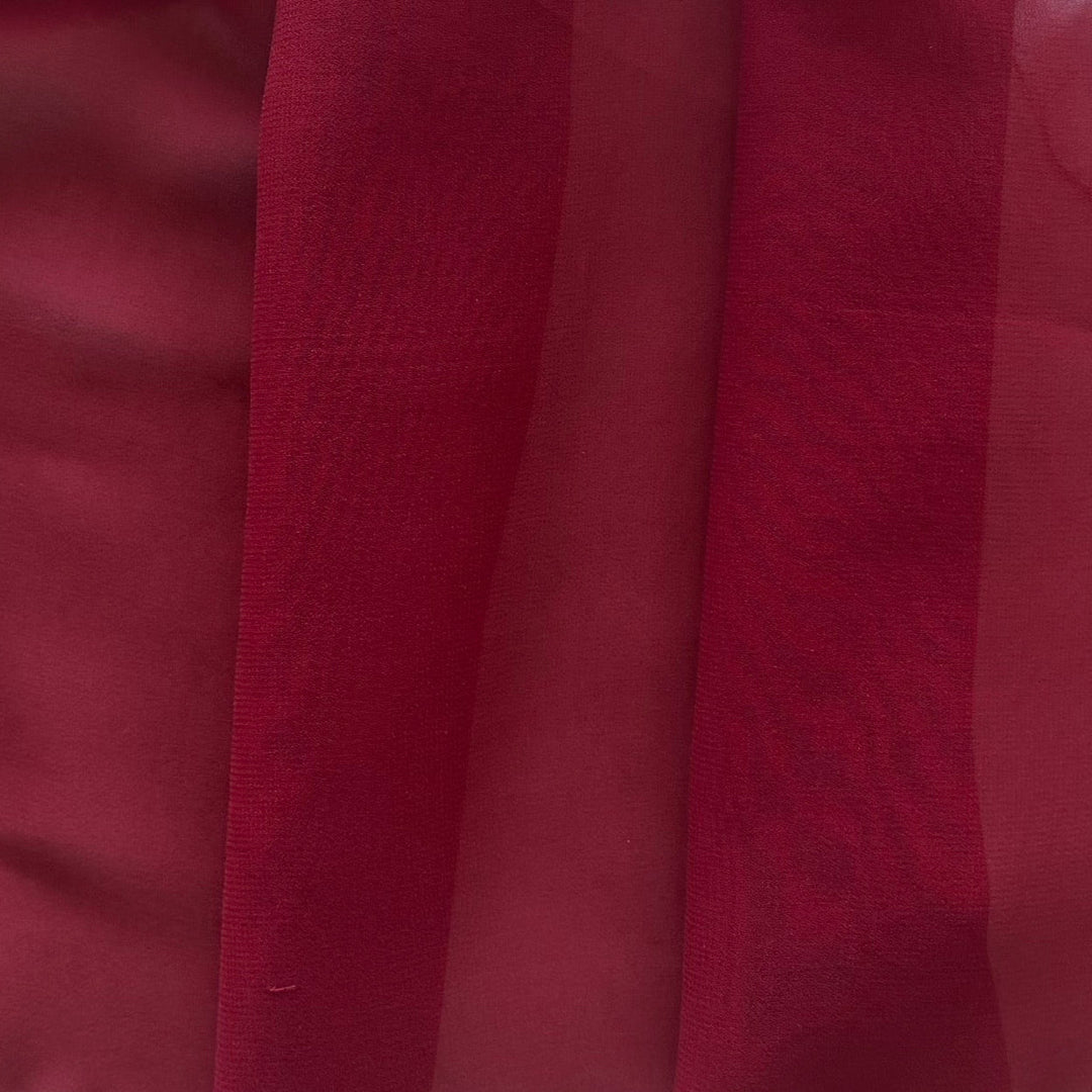 Giambattista Valli Rich Cranberry Sheer Silk Chiffon (Made in Italy)