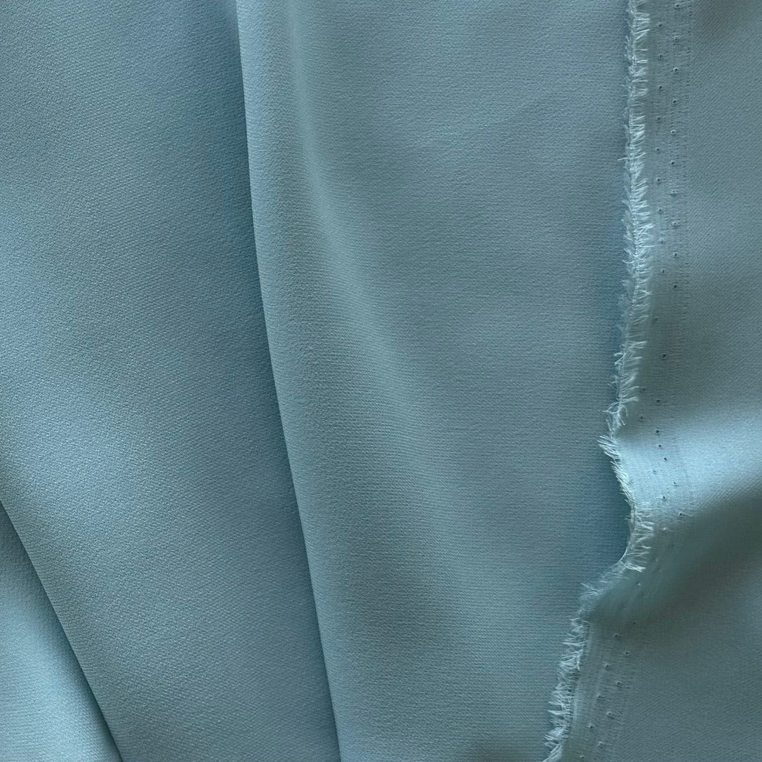 Semi-Sheer Aquamarine Dream Silk Satin Georgette (Made in Italy)