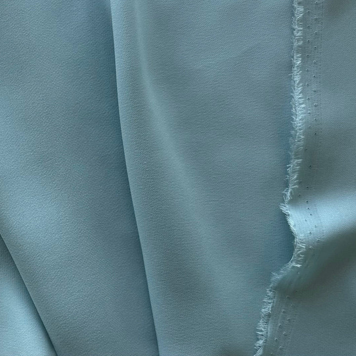 Semi-Sheer Aquamarine Dream Silk Satin Georgette (Made in Italy)
