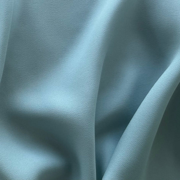 Semi-Sheer Aquamarine Dream Silk Satin Georgette (Made in Italy)