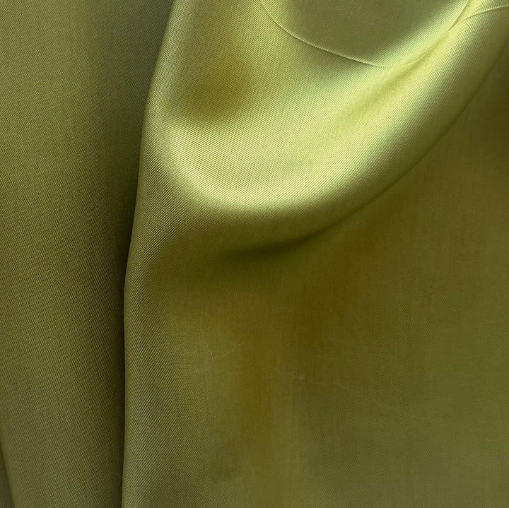 Moss Green Iridescent Cupro Rayon Bemberg Twill Lining (Made in Italy)