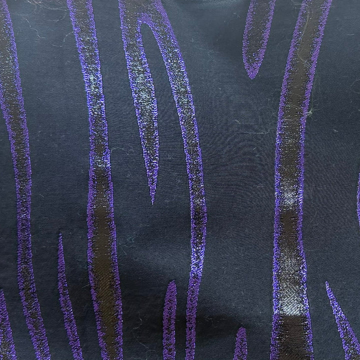 Dramatic Violet Seaweed Skyscrapers Metallic Stretch Polyester Brocade (Made in Italy)