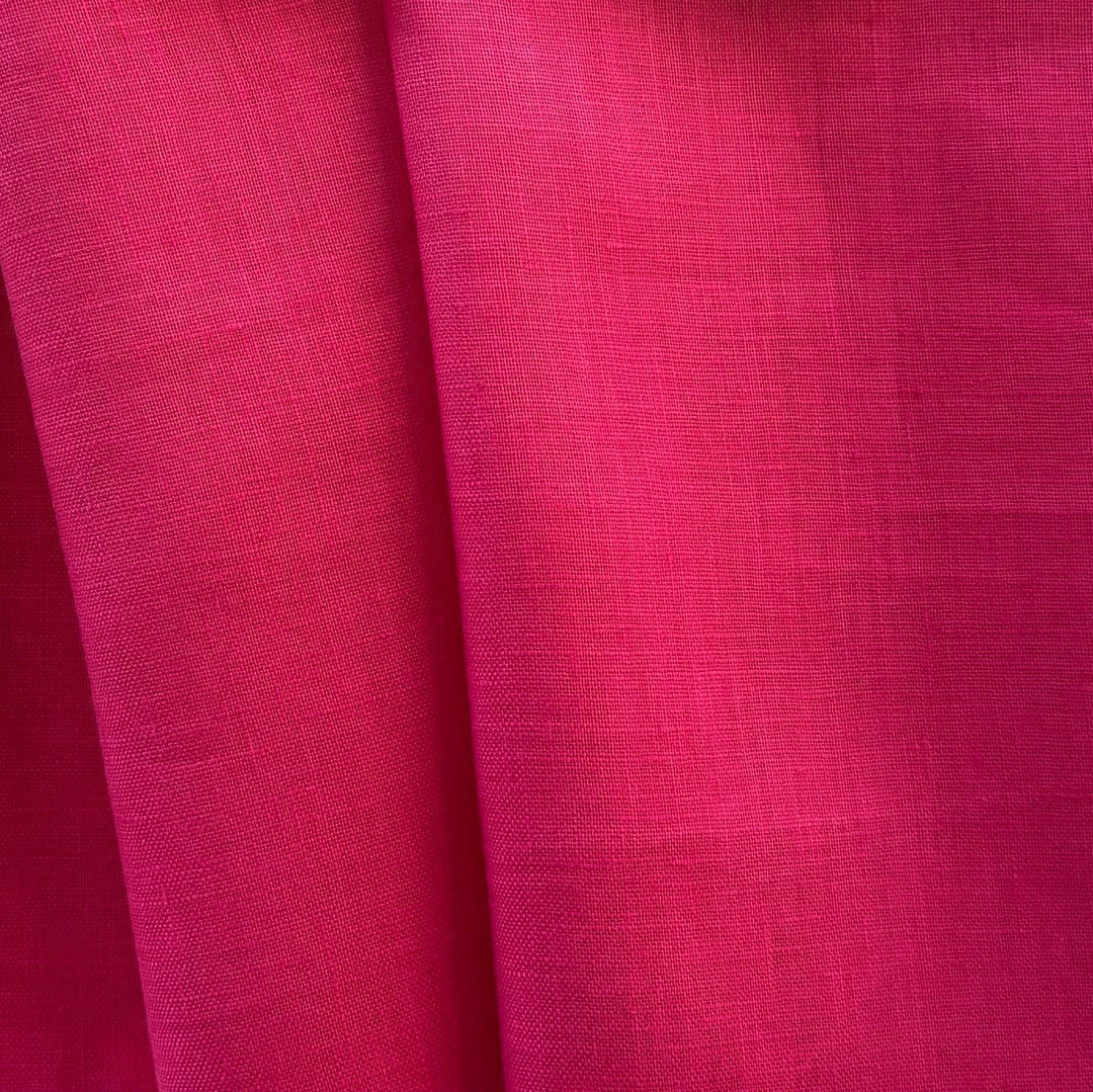 Mid-Weight Hot Beachy Pink Linen (Made in Italy)