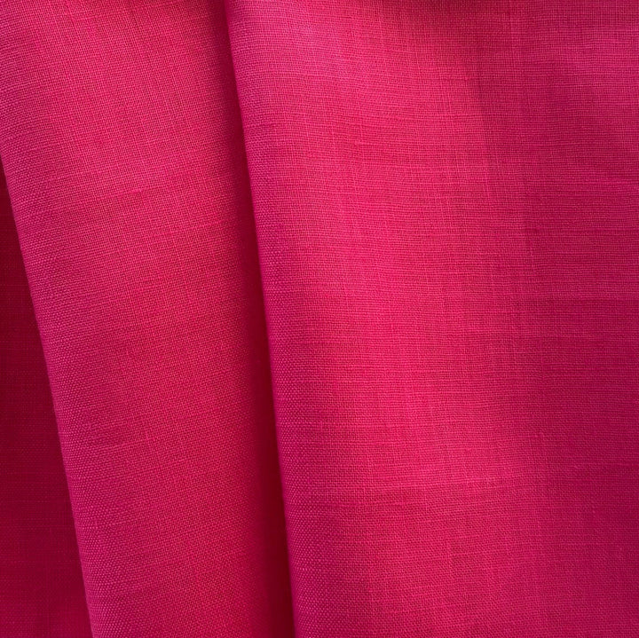 Mid-Weight Hot Beachy Pink Linen (Made in Italy)