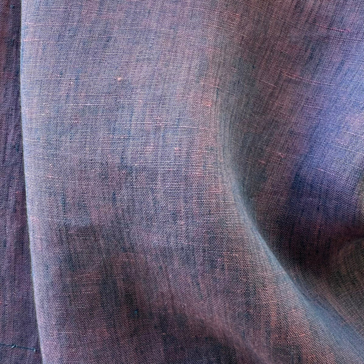 Mid-Weight Lavender & Apricot Iridescent Cross-Woven Linen (Made in Italy)