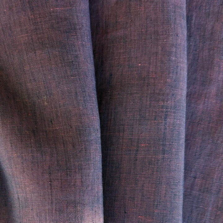 Mid-Weight Lavender & Apricot Iridescent Cross-Woven Linen (Made in Italy)