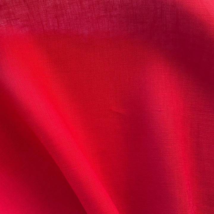 Mid-Weight Chic Lipstick Red Linen (Made in Italy)