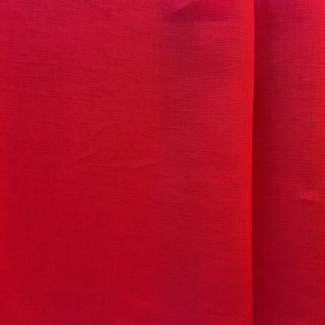 Mid-Weight Chic Lipstick Red Linen (Made in Italy)