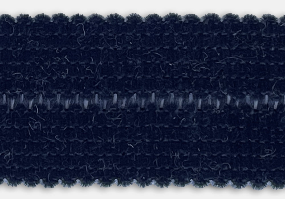 1 1/4" Midnight Navy Fold-Over Chenille Polyester Trim (Made in Germany)