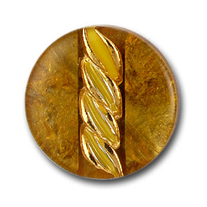 Shimmering Mustard & Gold Plastic Button (Made in Italy)