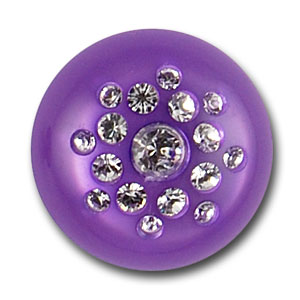 Pearlized Purple Lucite Rhinestone Button (Made in Italy)