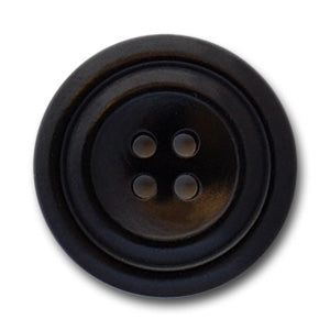 Four-Hole Jet Black Corozo Button (Made in Italy)