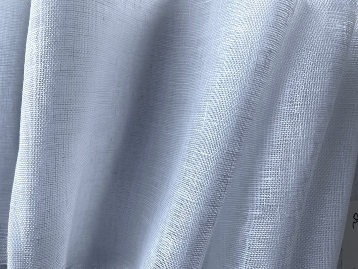 120" Elegant Sheer Bright White Linen Scrim (Made in Poland)