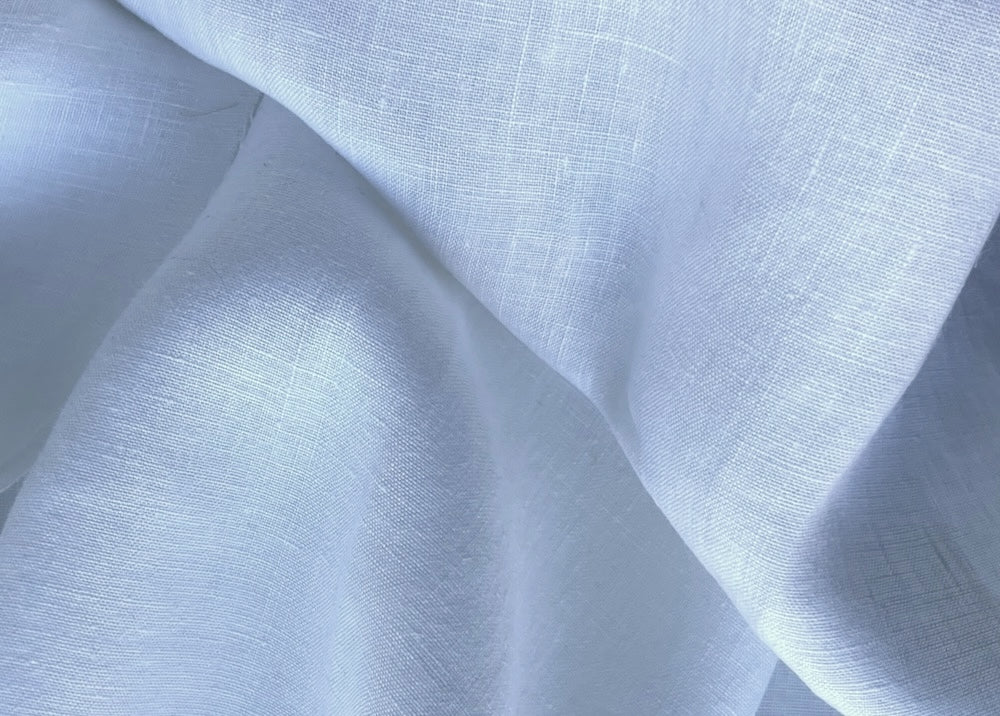 Luxury Couture Cool Porcelain White Linen (Made in Italy)