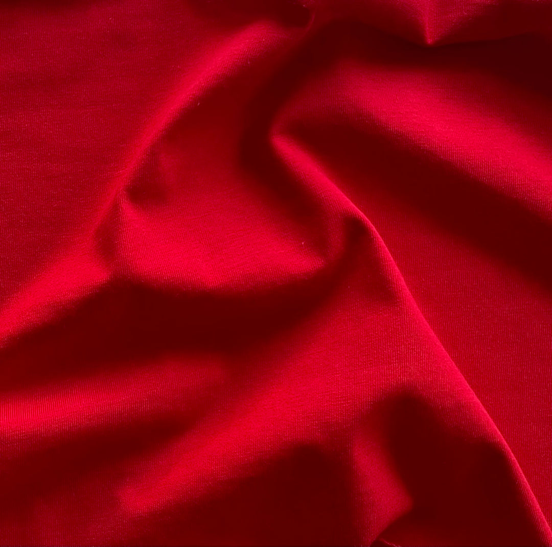 Lighter-Weight Lipstick Red Cotton Jersey Knit (Made in Italy)